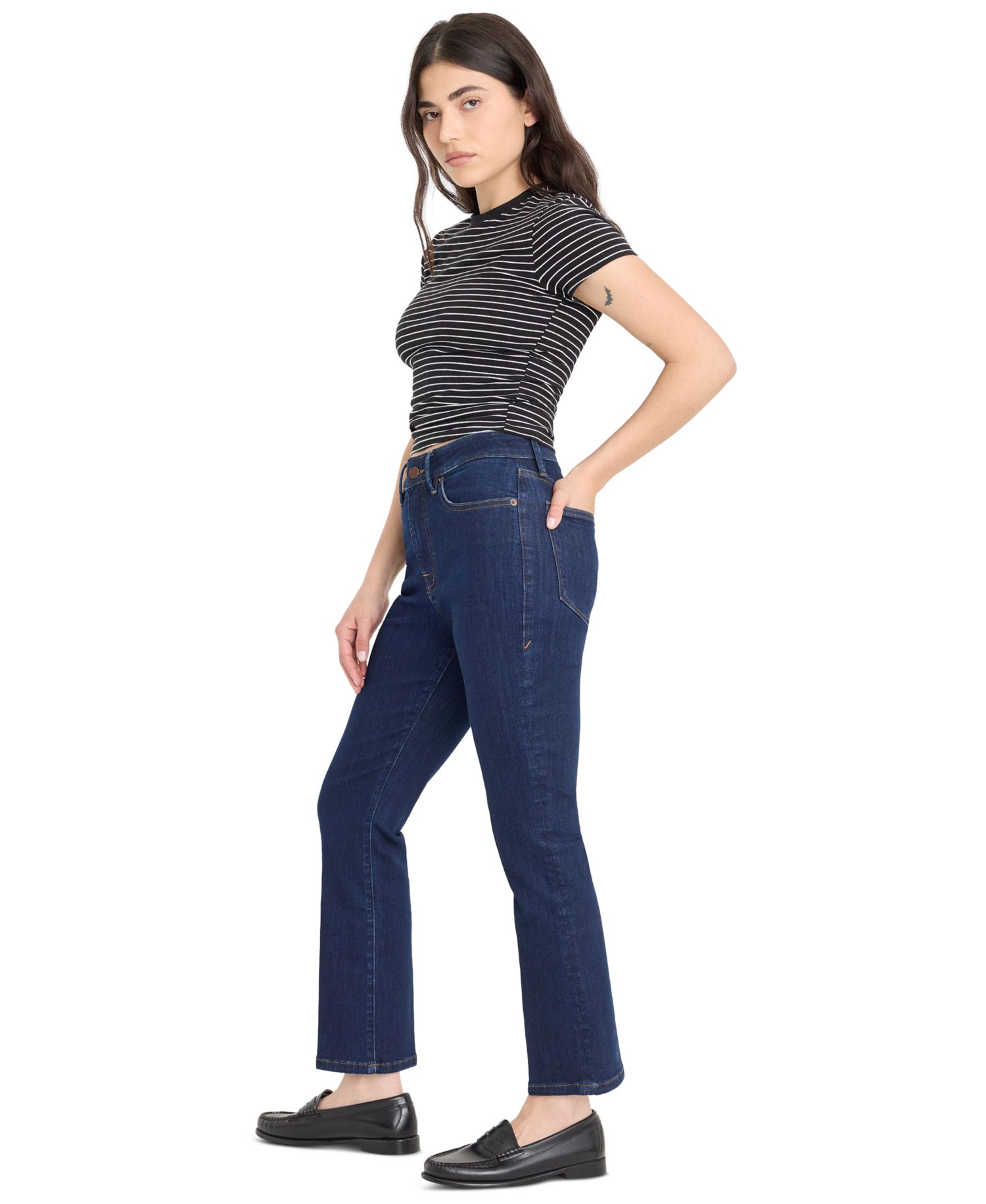 Petite Mid-Rise Straight-Leg Jeans