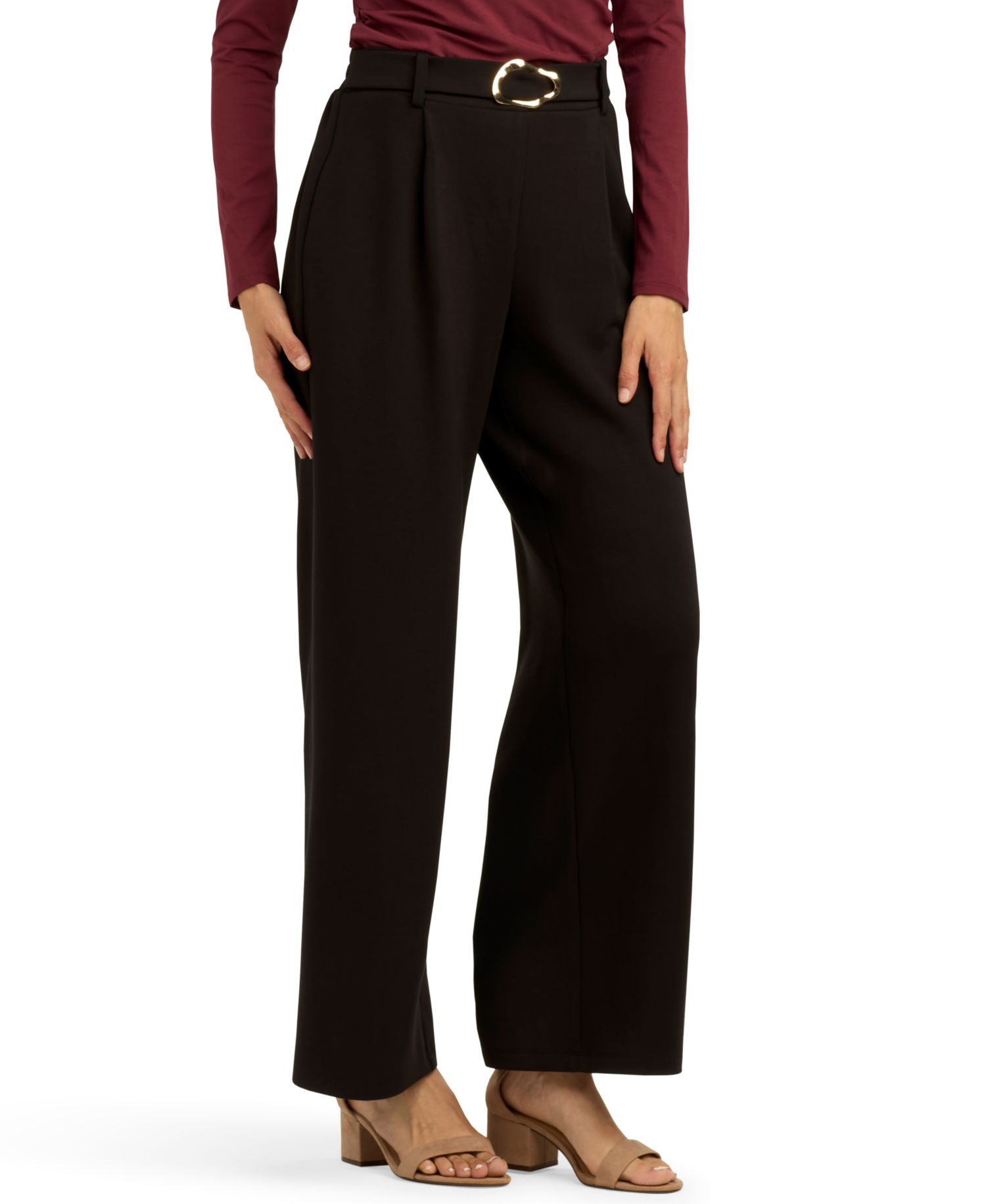 Juniors' Mid-Rise Wide-Leg Pants