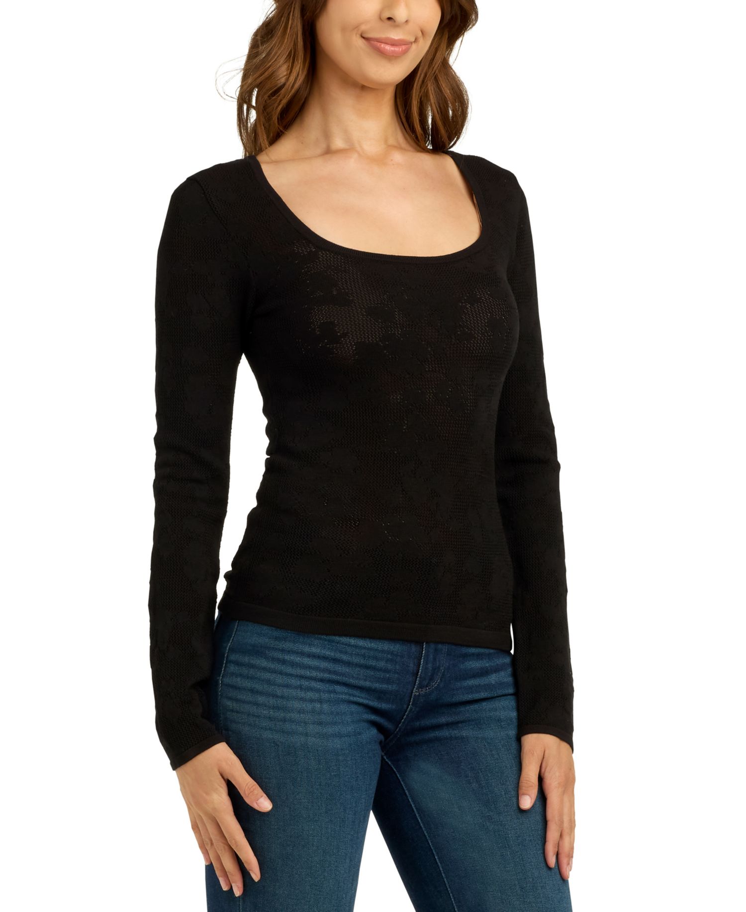 Juniors' Long-Sleeve Pull-On Sweater