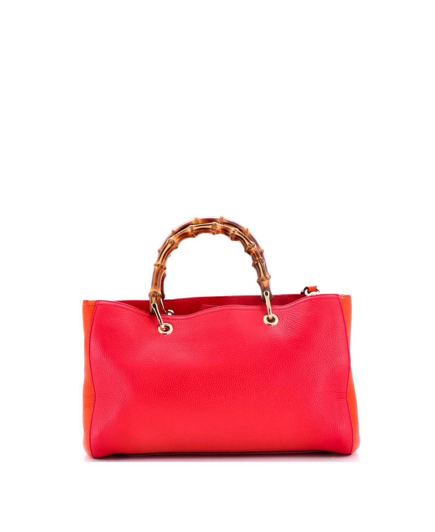 Medium Bamboo Shopper Tote Leather