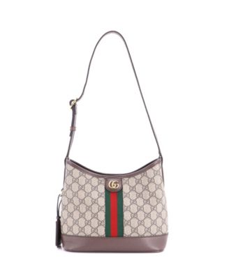 Small Ophidia Open Bucket Bag GG Coated Canvas with Leather