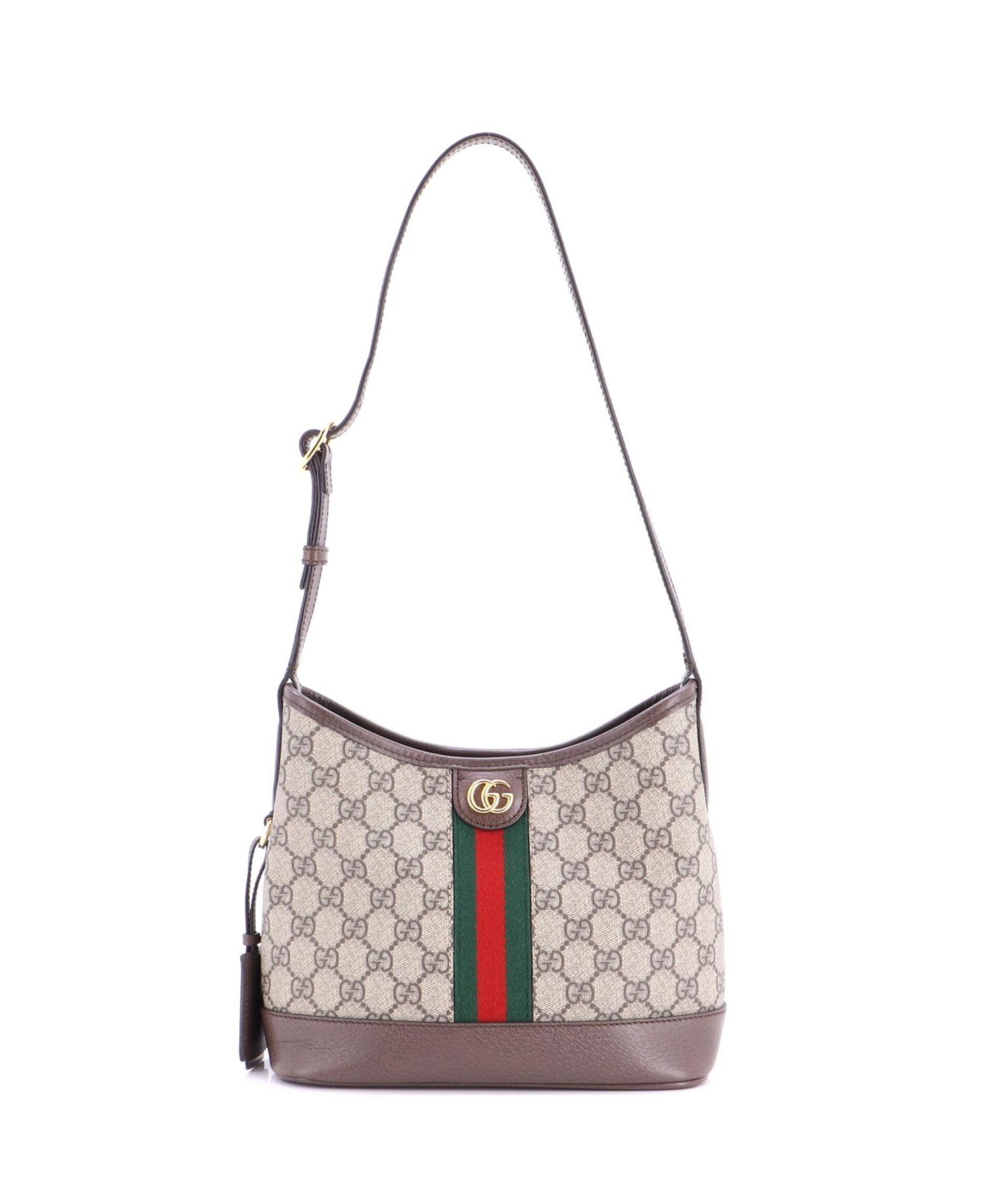 Small Ophidia Open Bucket Bag GG Coated Canvas with Leather