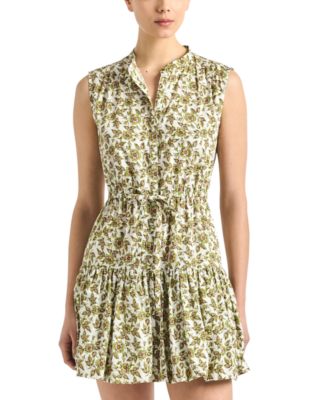 Women's Briar Printed Cotton Button-Front V-Neck Dress