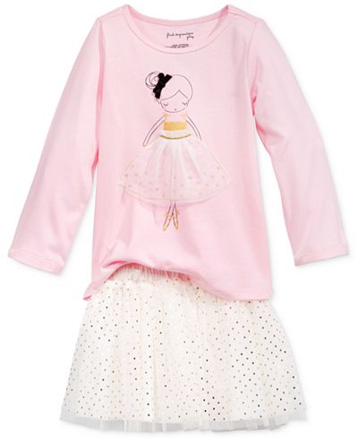 First Impressions Baby Girls' Ballerina T-Shirt & Tutu Skirt, Only at Macy's