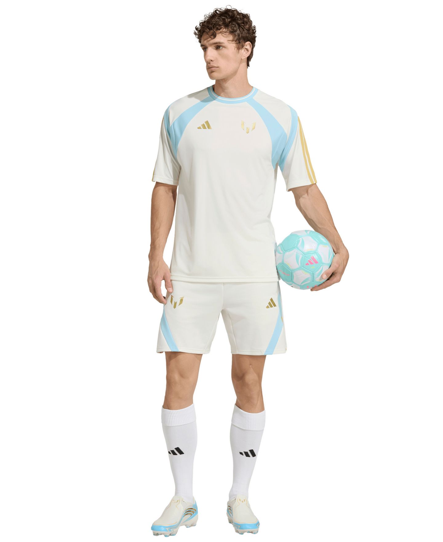 Мужские шорты adidas Messi House Of Tiro Drawstring, цвет: Молочный белый — фото 2