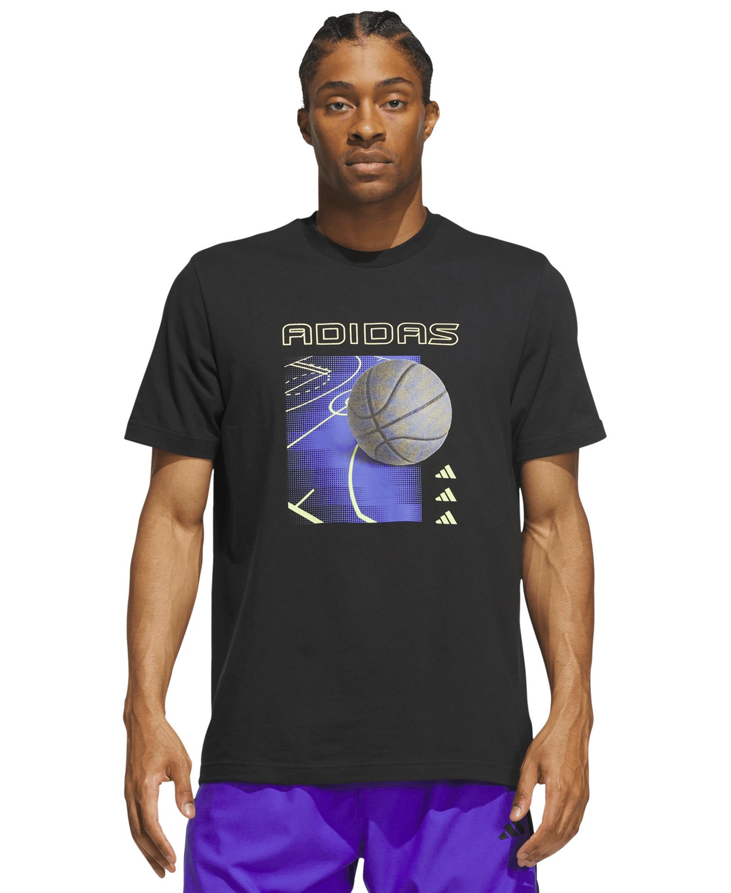 Men's Bold Basketball Court Graphic Crewneck T-Shirt