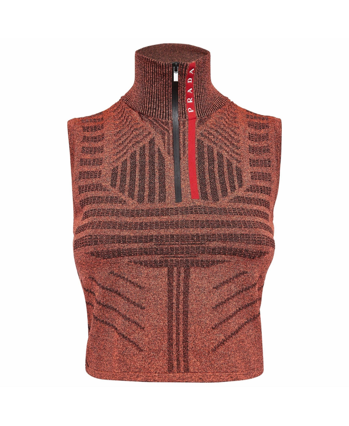 Pre-Owned Prada Women's ange Jersey Top - Orange