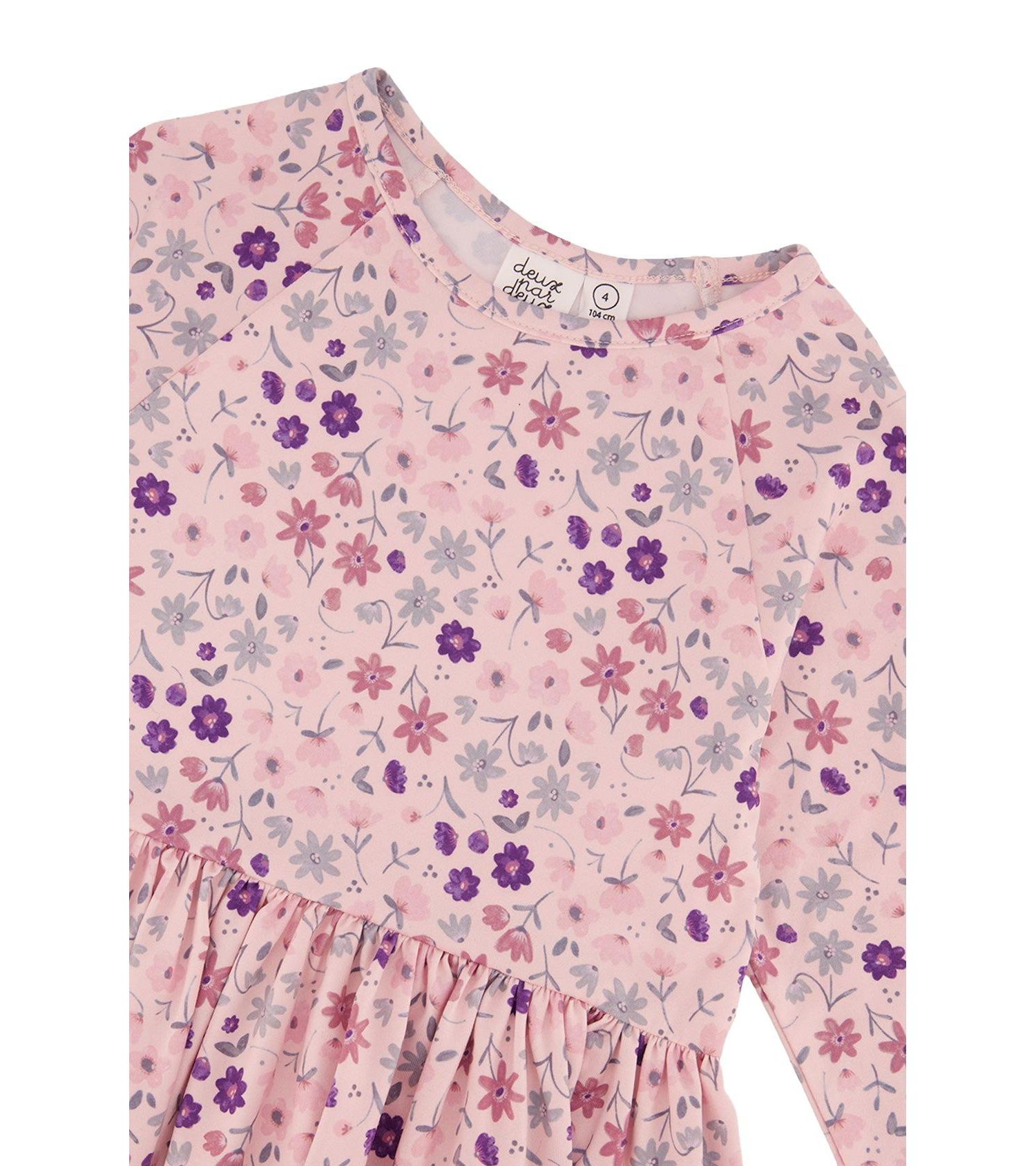 Little and Big Girl 6-12 Long Sleeve Dress Print Daisies