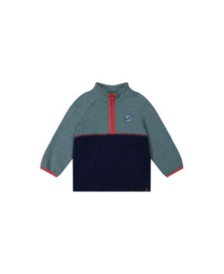 Baby Boys 12M - 24M Zip Mock Neck Top Pale Turquoise
