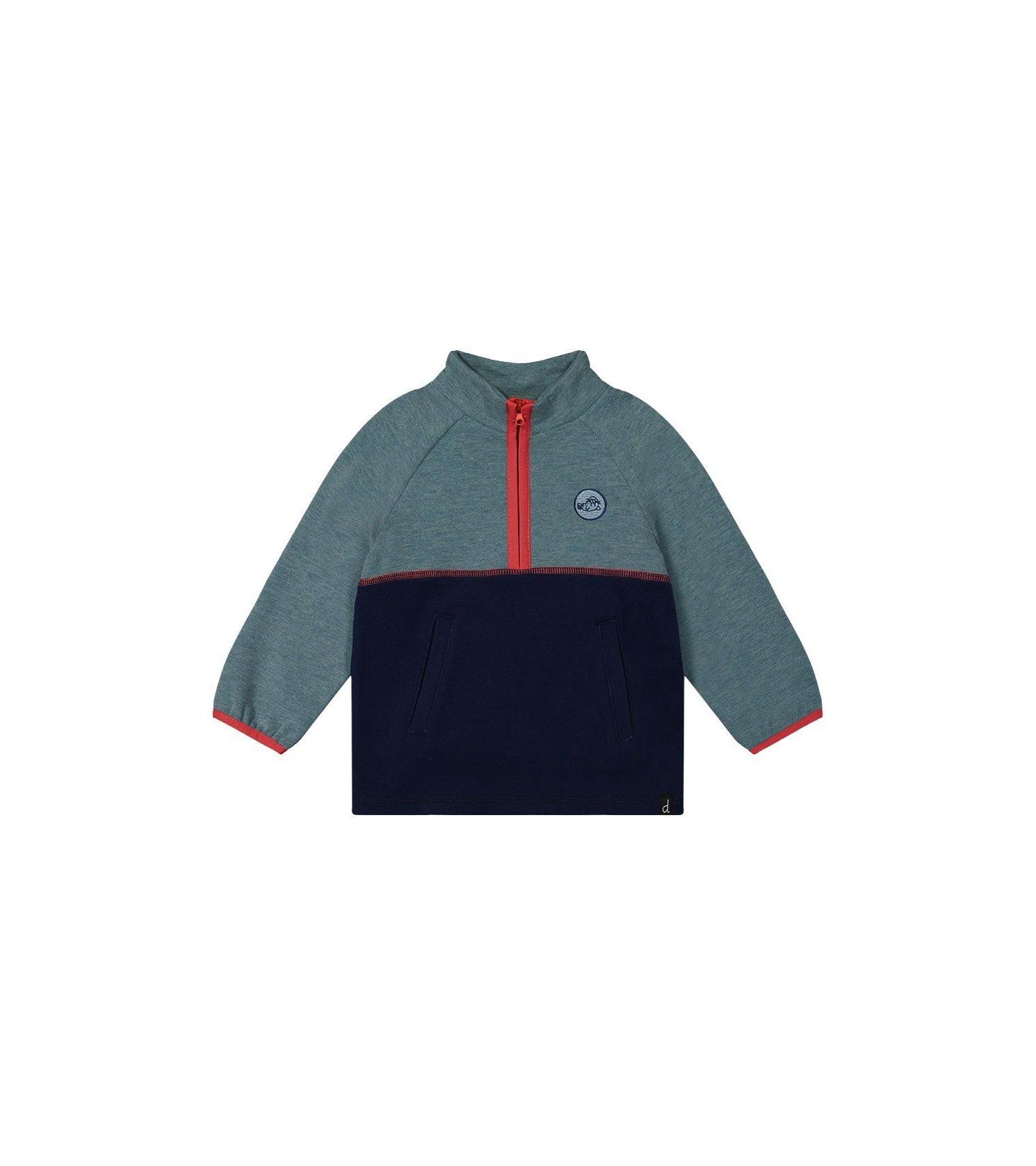 Baby Boys 12M - 24M Zip Mock Neck Top Pale Turquoise