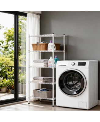 5 Tier Adjustable Heavy Duty Metal Wire Storage Shelving Unit for Home