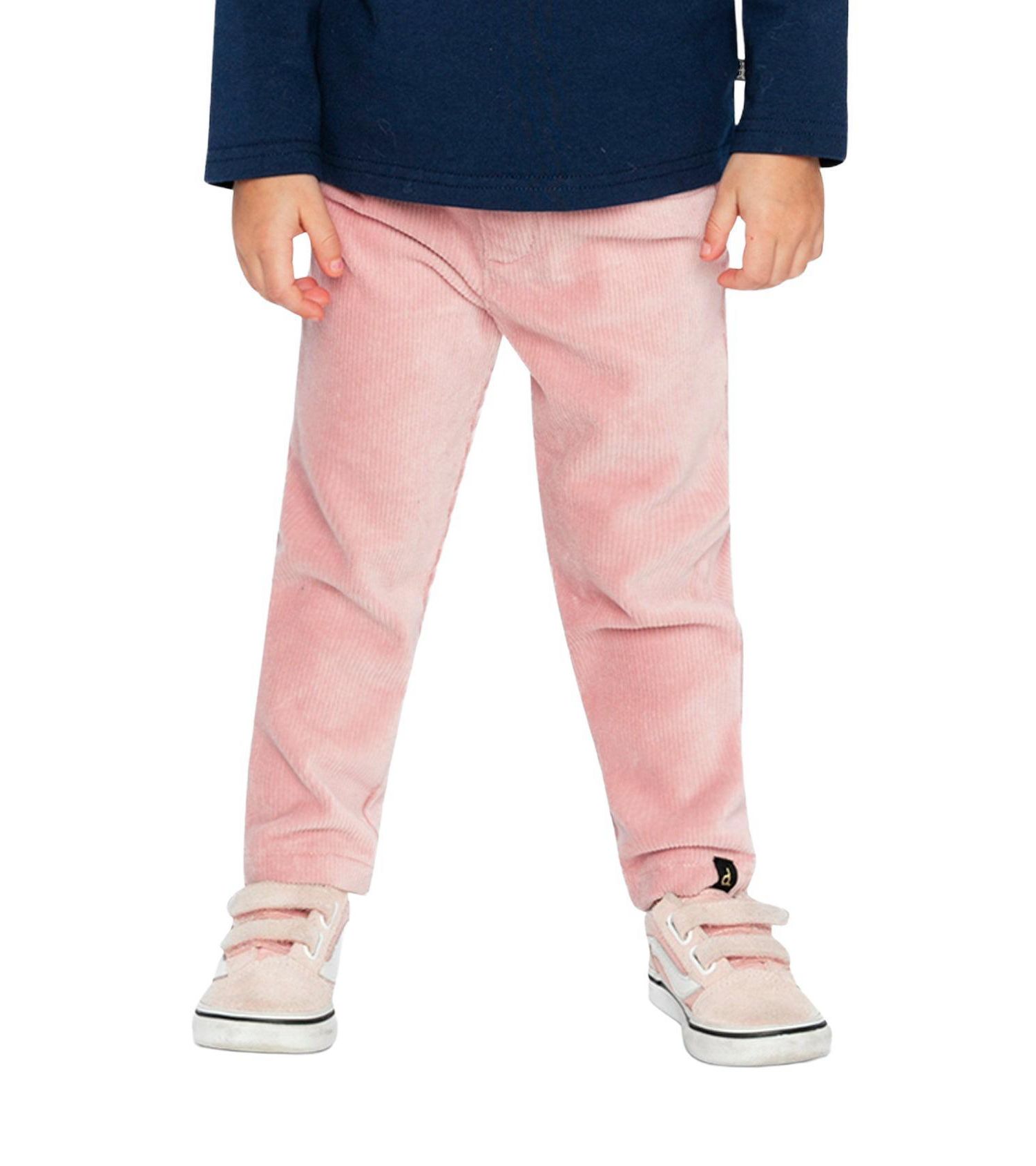 Baby Girls Stretch Velour Treggings Pale Dusty