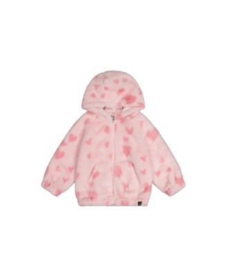 Little and Big Girl (6-8) Hooded Full Zip Faux Fur Jacket