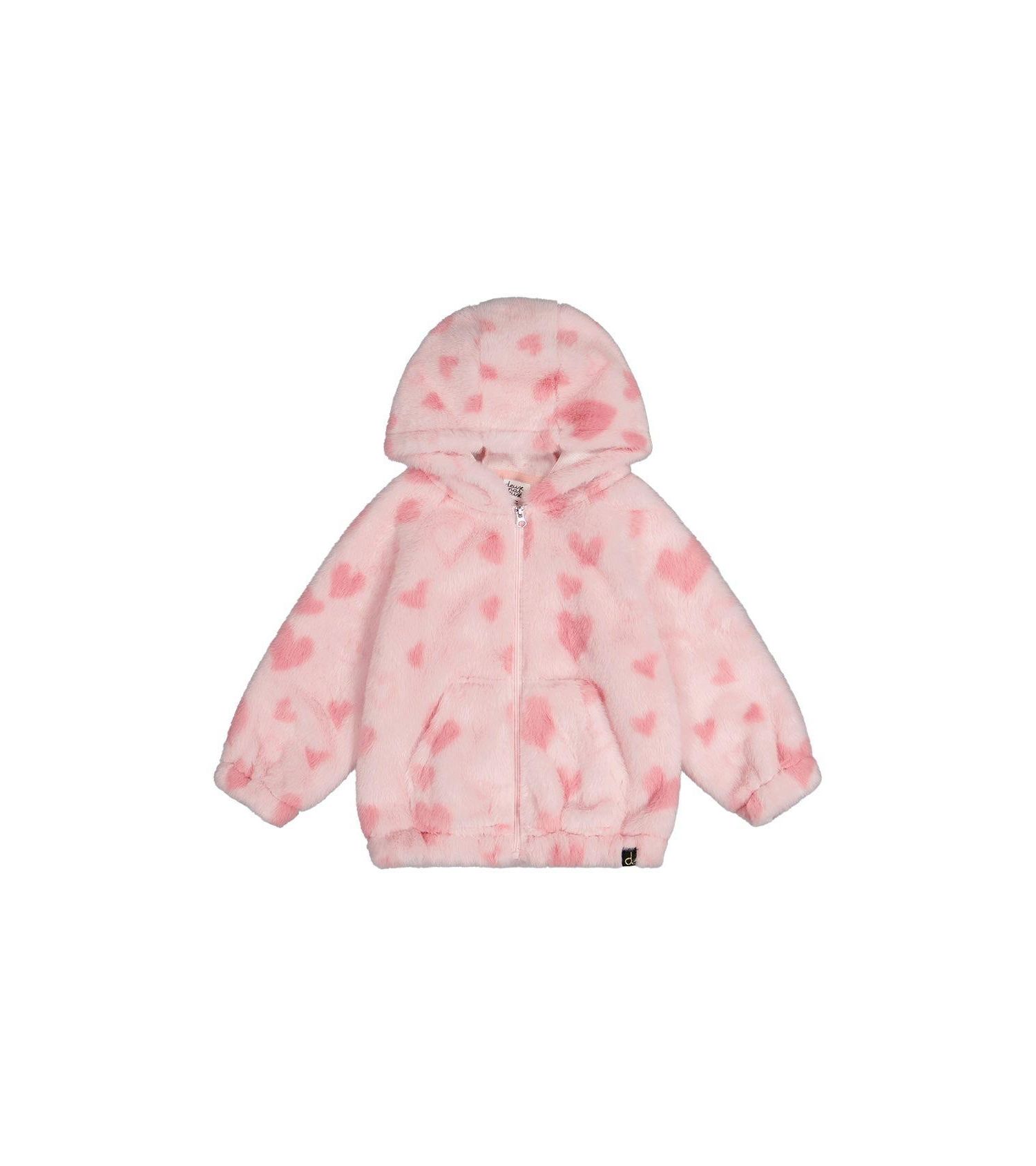 Little and Big Girl (6-8) Hooded Full Zip Faux Fur Jacket