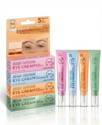 Korean Skin Care Eye Cream Collection - Instant Tightening Korean Under Eye Treatment Set with Retinol, Hyaluronic Acid, Vitamin C and Peptide