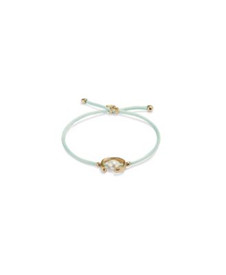 Gold Metal Alloy Blue Silk-Style Thread Bracelet