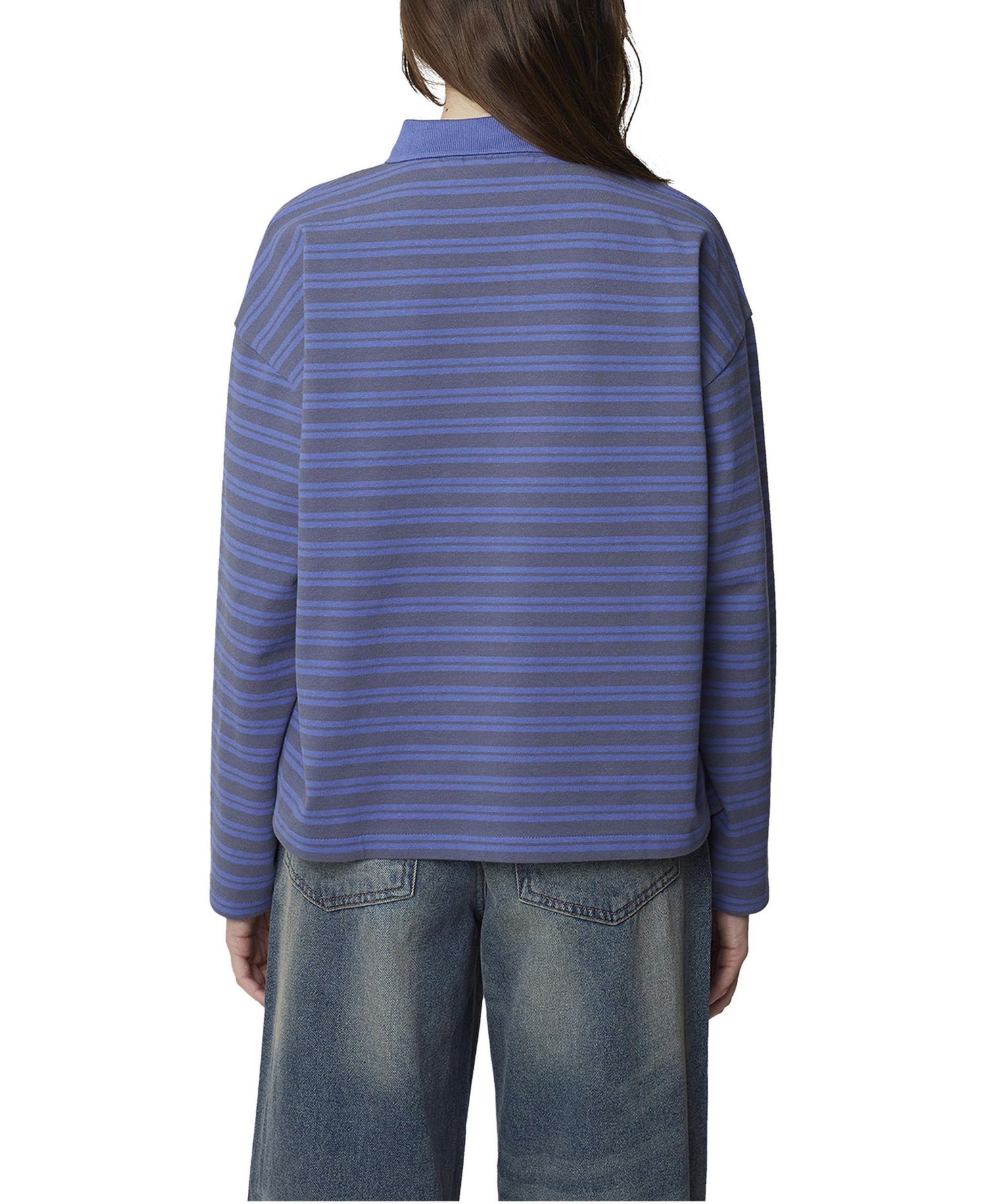 Women's Long Sleeve Striped Polo