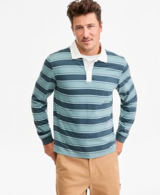Men's Long-Sleeve Striped Rugby Shirt