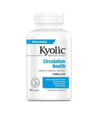 Aged Garlic Extract Formula 106, Circulation Health, 200 Capsules.