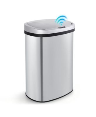 13 Gal Stainless Steel Motion Sensor Silent Soft-Close Lid Trash Can for Office, Kitchen