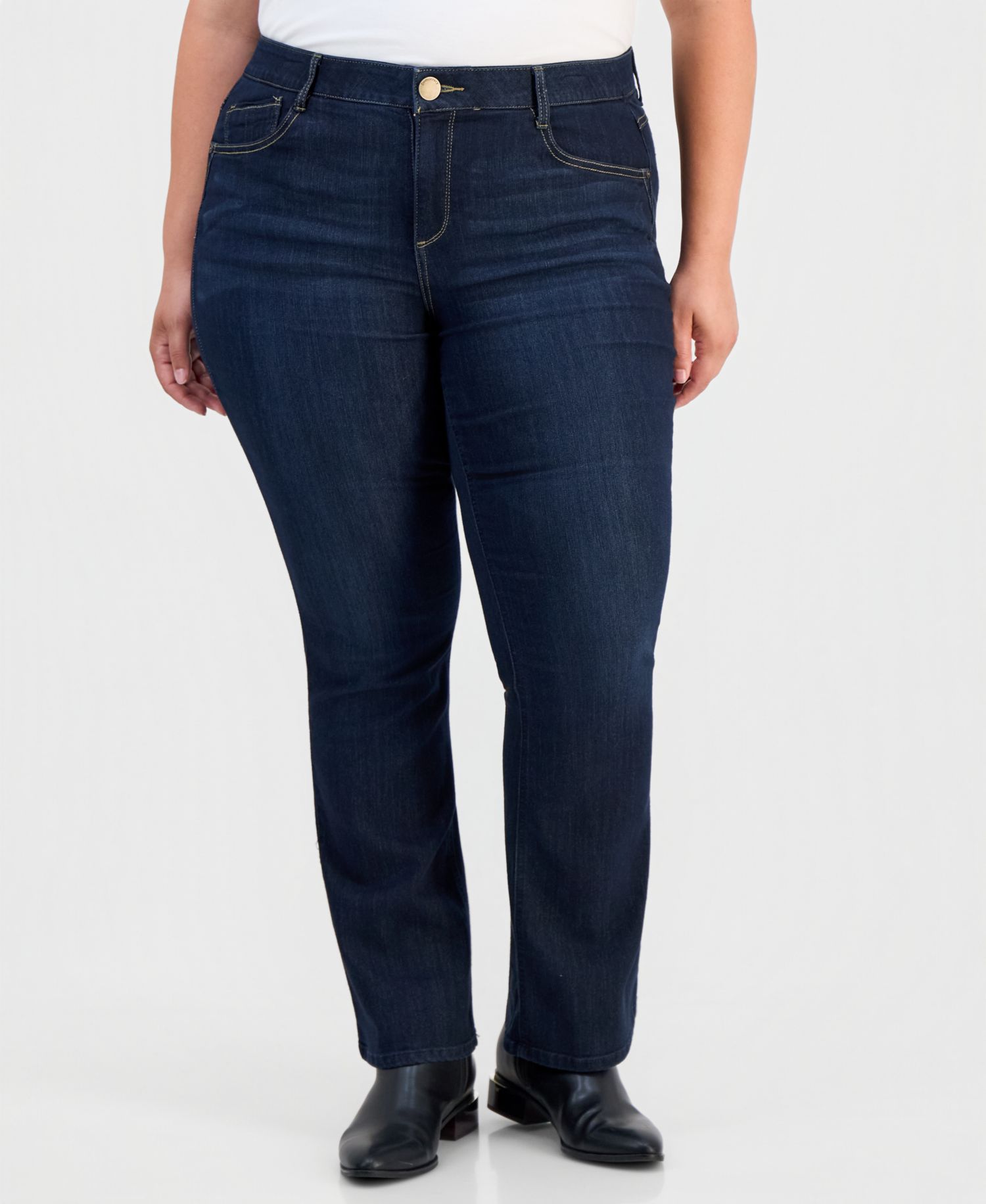 Trendy Plus Size AbSolution Itty Bitty Bootcut Jeans