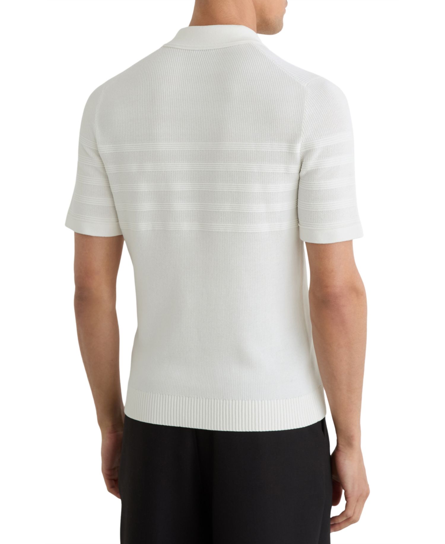 Men's Falklands Cotton-Blend Textured-Knit Half-Zip Polo Shirt