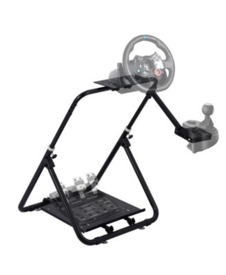 27.6in Foldable Racing Wheel Stand for G29 G920, Heavy Duty Steering Wheel Cockpit for Xbox PlayStation PC Racing Simulator Games, Carbon Steel