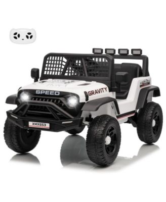12V Electric Ride-On Truck, Remote Control, 3 Speeds up to 5MPH, Coil Suspension, LED Lights, Music, Rechargeable Battery, Single Seat, Perfect