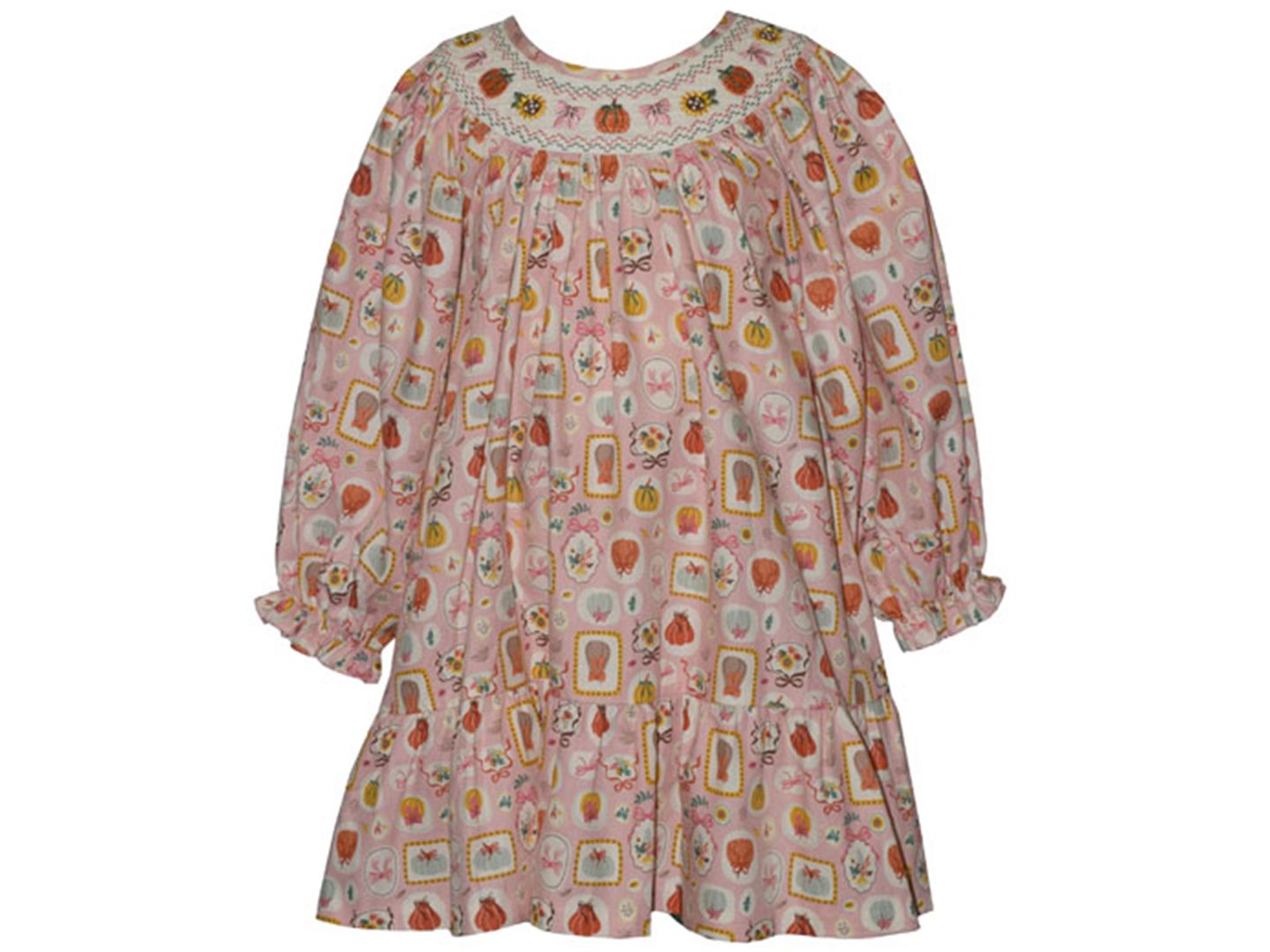 Платье Bonnie Jean Long-Sleeve Dress для девочек, цвет: Коралловый — фото 1