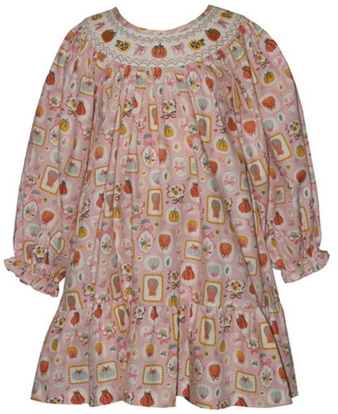 Платье Bonnie Jean Long-Sleeve Dress для девочек, цвет: Коралловый