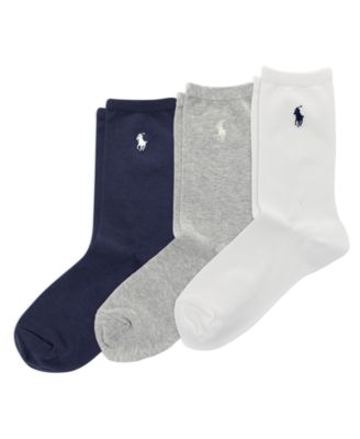 Women's Flat Knit Crew Solid Socks, 3-Pack