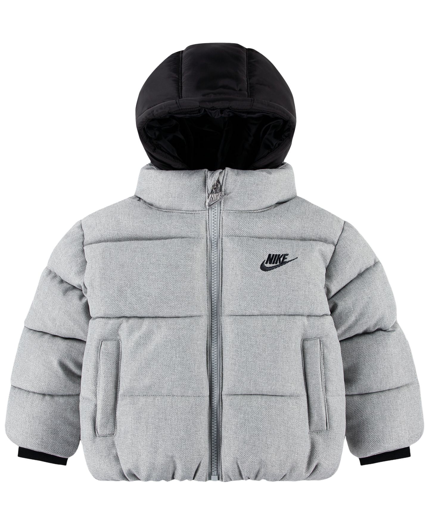 Куртка Nike Heathered Twill Puffer Jacket для мальчиков-малышей, цвет: Тёмный серый меланжевый — фото 1