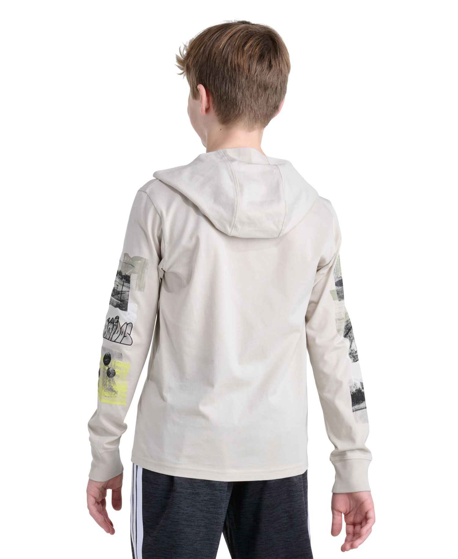 Boys' 8-20 Long-Sleeve Hooded Photoreal Sport T-Shirt