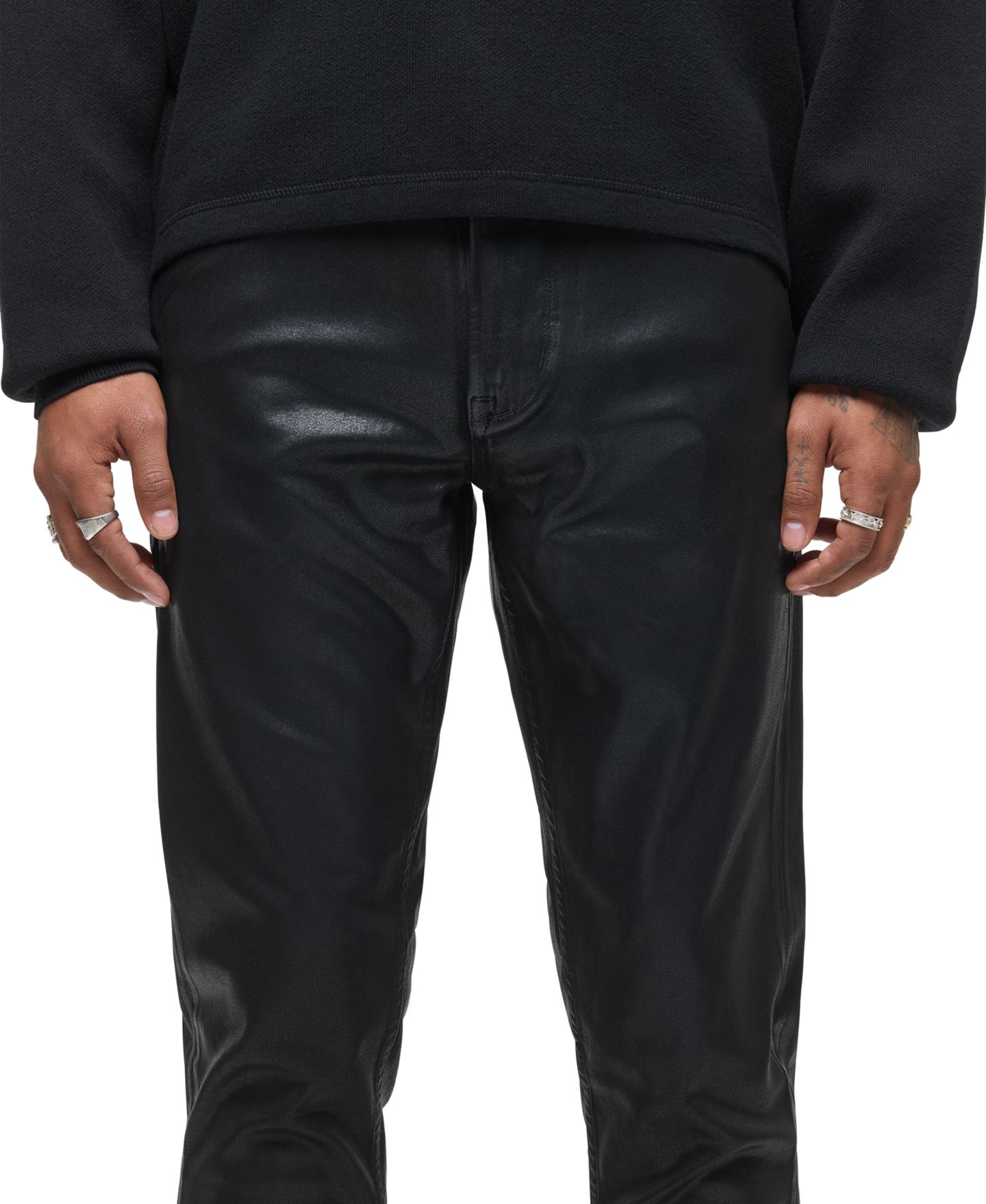 Мужские джинсы Hudson Jeans Zack Skinny Zip-Fly Mid-rise, цвет: Угольно-чёрный — фото 3