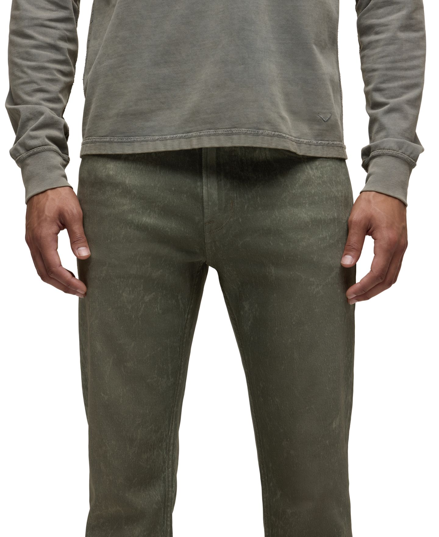 Мужские джинсы Hudson Jeans Walker Kick Flare Zip-Fly Slim-Fit, цвет: Оливковый — фото 2
