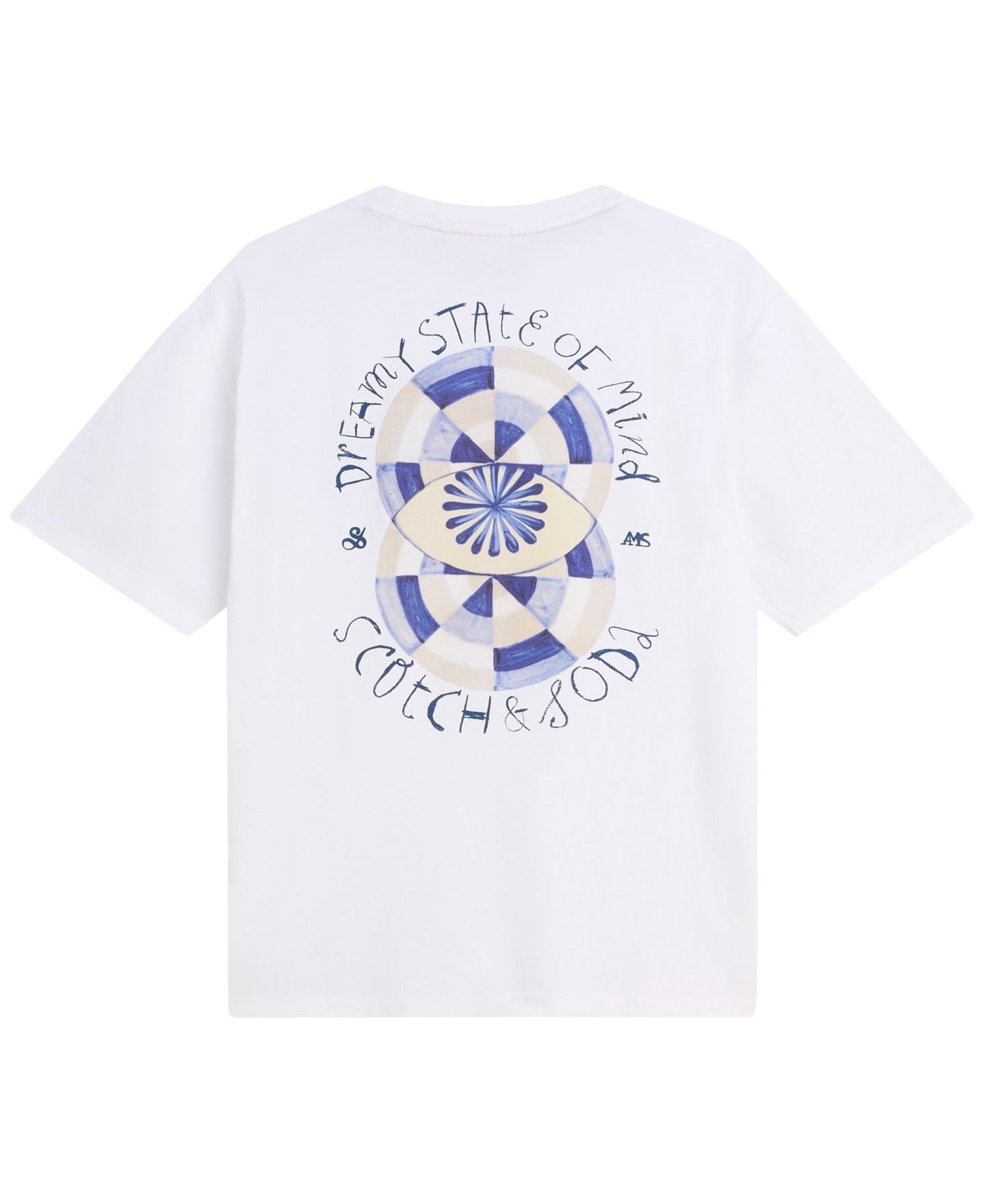Мужская футболка SCOTCH & SODA Watercolor Artwork Relaxed-Fit, цвет: Яркий белый — фото 1