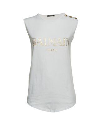 Women's Logo Print Cotton Knit Sleeveless Top