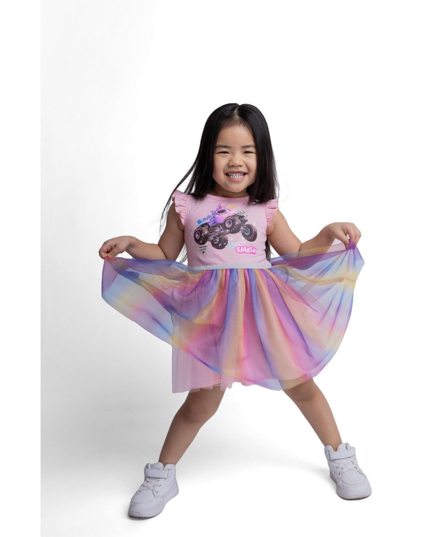 Платье Monster Jam Sparkle Smash Tutu Dress для девочек, цвет: Розовый — фото 2