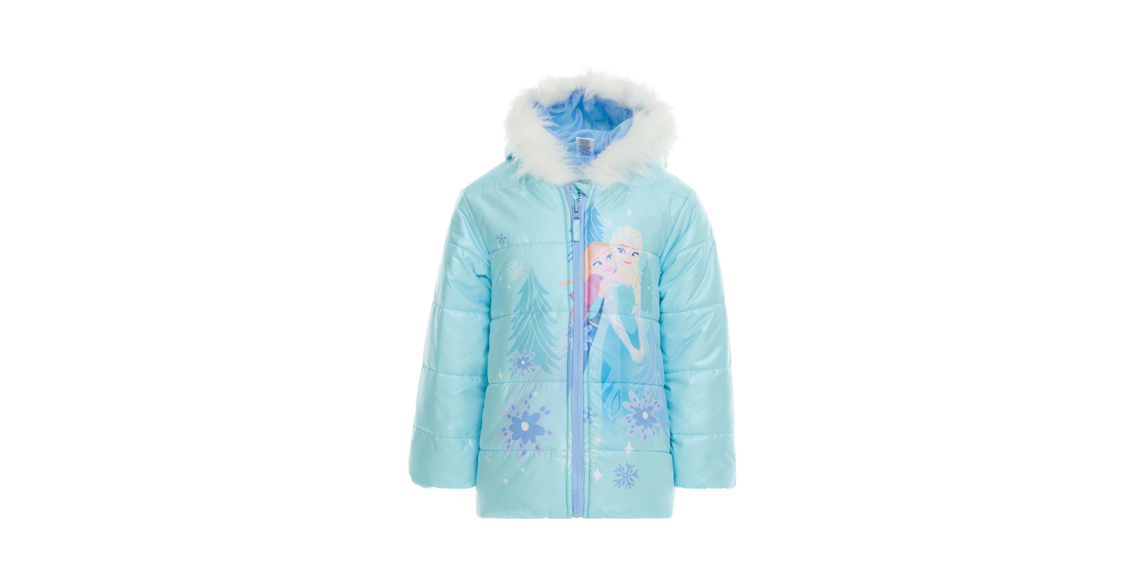 Frozen Toddler Girl's Faux Fur Hooded Puffer Coat