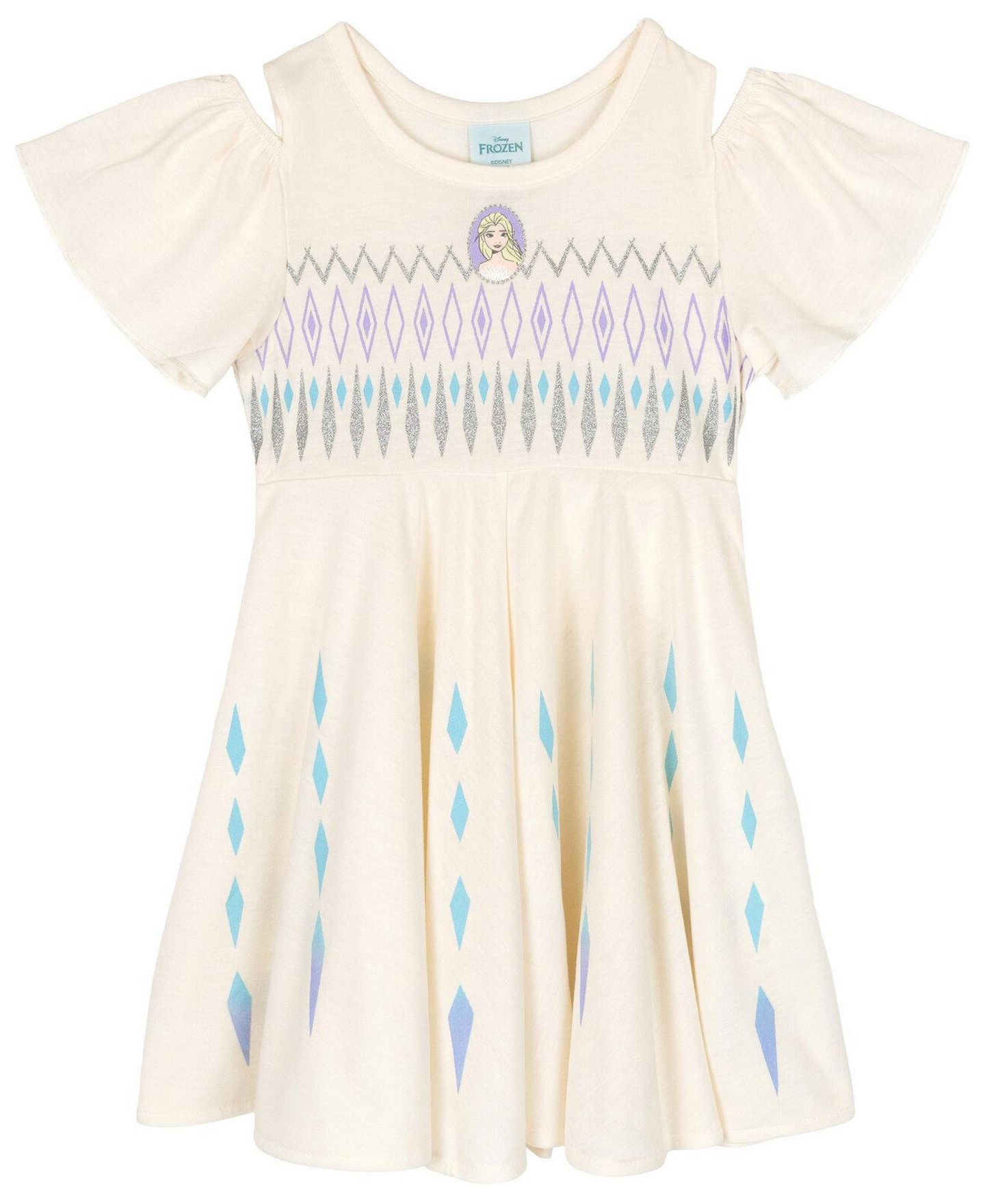 Платье Frozen Cosplay Short Sleeve Dress для девочек-малышей, цвет: Слоновая кость — фото 1