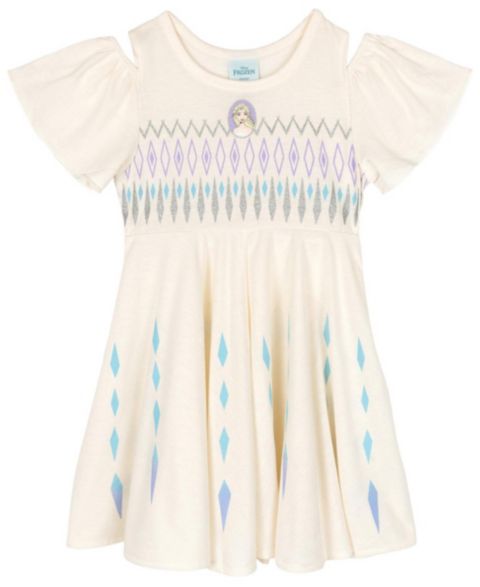 Платье Frozen Cosplay Short Sleeve Dress для девочек-малышей, цвет: Слоновая кость