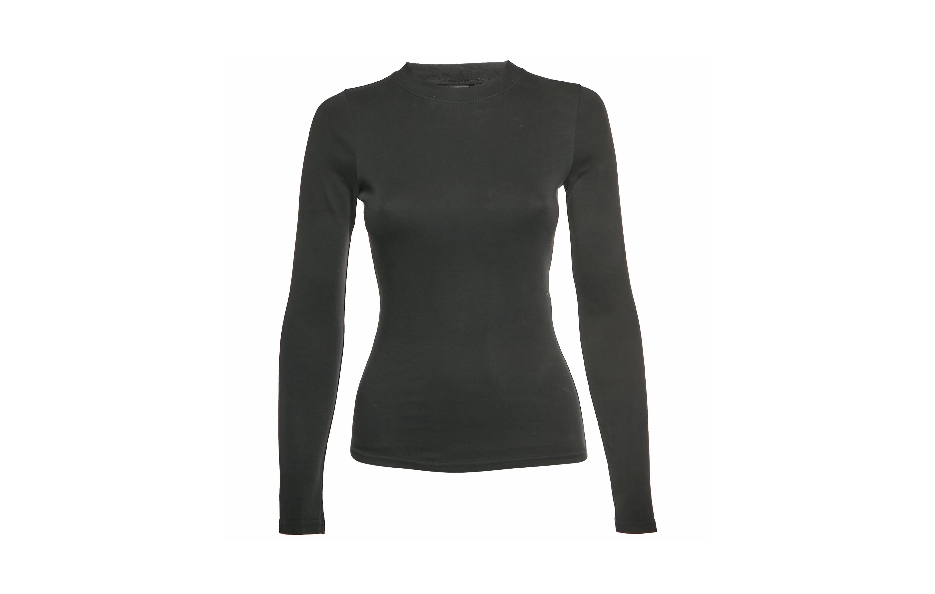Pre-Owned Balenciaga Women's Jersey Mock Neck Long Sleeve Top