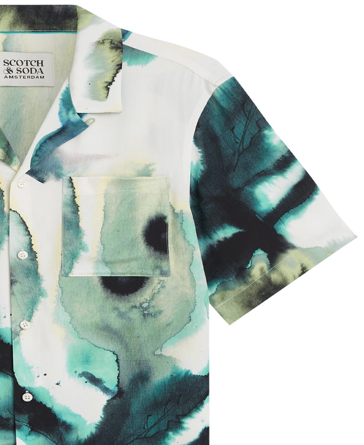 Scotch & Soda Men's Viscose Printed Short-Sleeve Regular-Fit Shirt