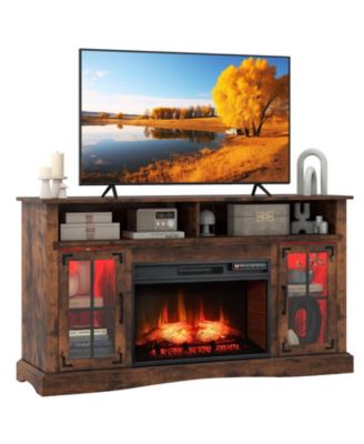 TV Stand with Fireplace and Thermostat for Living Room Comfort