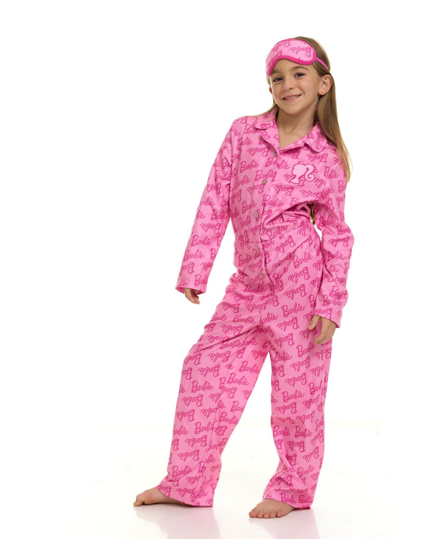 Girl's (4-16) Fleece One Piece Pajama and Sleep Mask Set