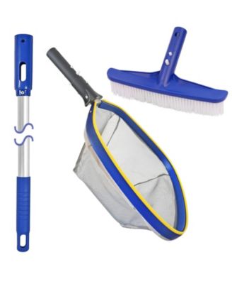 Pool Brush Skimmer Net Telescopic Pole Kit