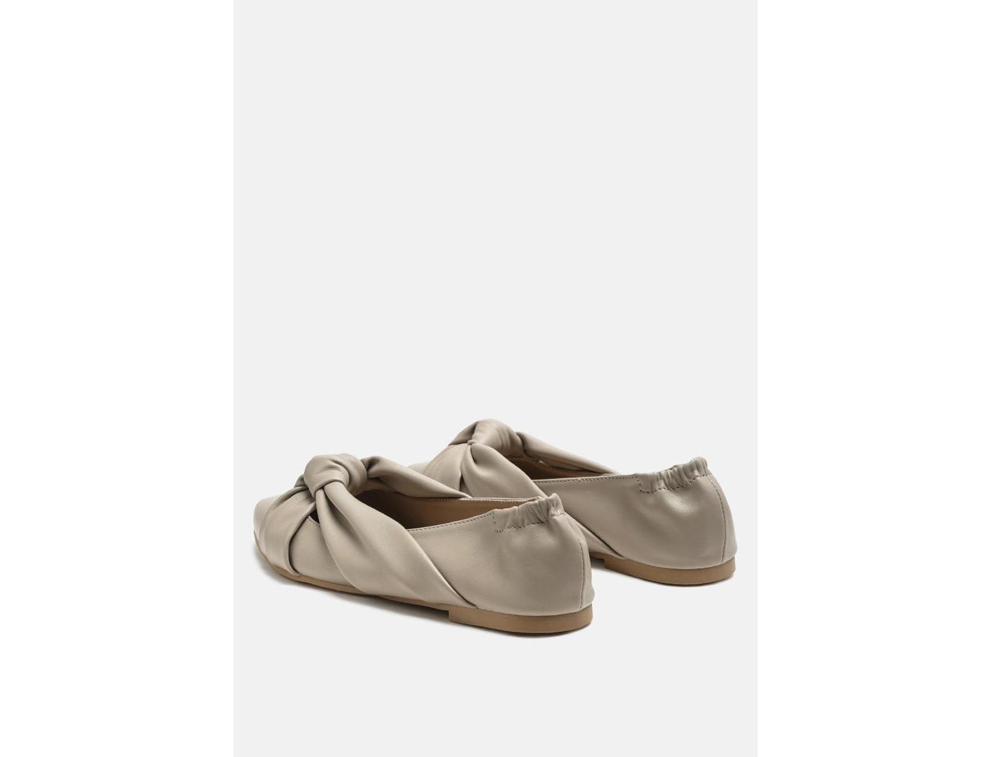 Женские балетки London Rag Norma Knot Detail Elasticated Ballet Flats, цвет: Бежевый / Хаки — фото 5