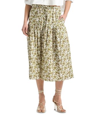 Women's Beau Printed Cotton Drop Waist Skirt