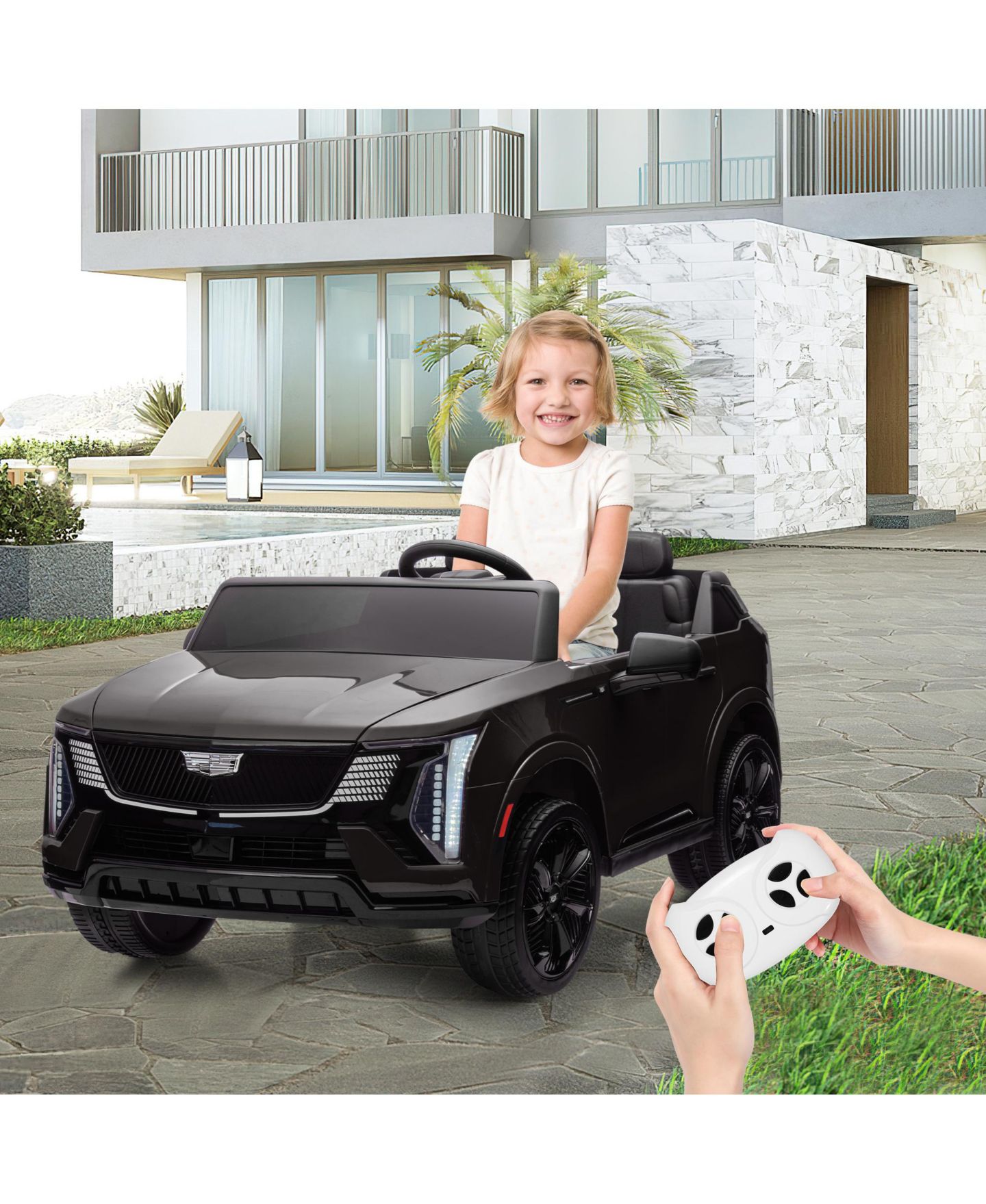 Детская игрушка homfan 2-Seater Licensed luxury SUV Ride-On Truck, Remote Control, Spring Suspension, LED Lights, Music, цвет: Чёрный — фото 7