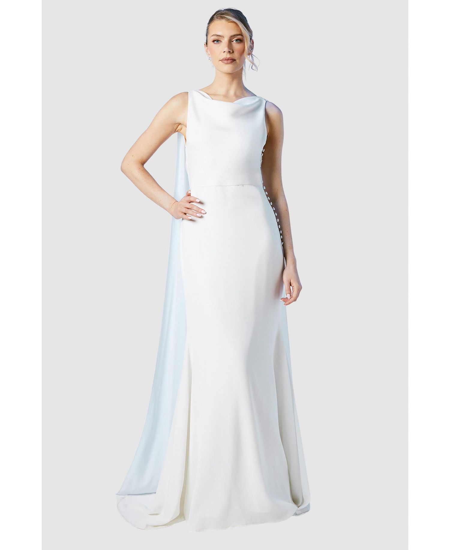 Women's Chiffon Cowl Neck Maxi Dress